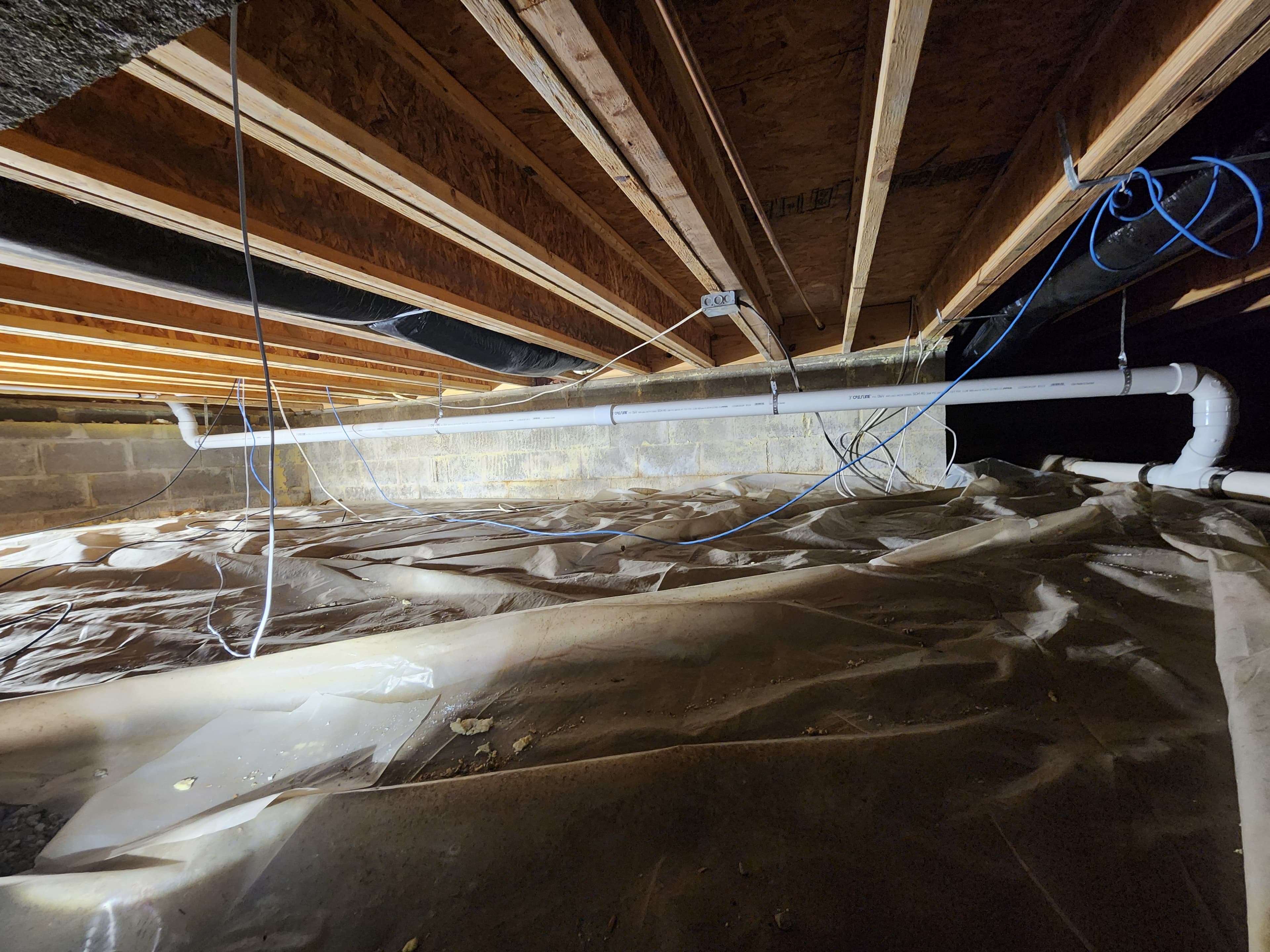 Sewer Line Work in Crawlspace